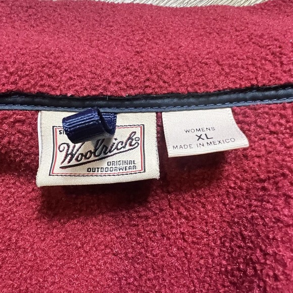 Woolrich Vest Women's Extra Large Fleece Maroon Outdoor Lightweight Navy Hem - Picture 8 of 11